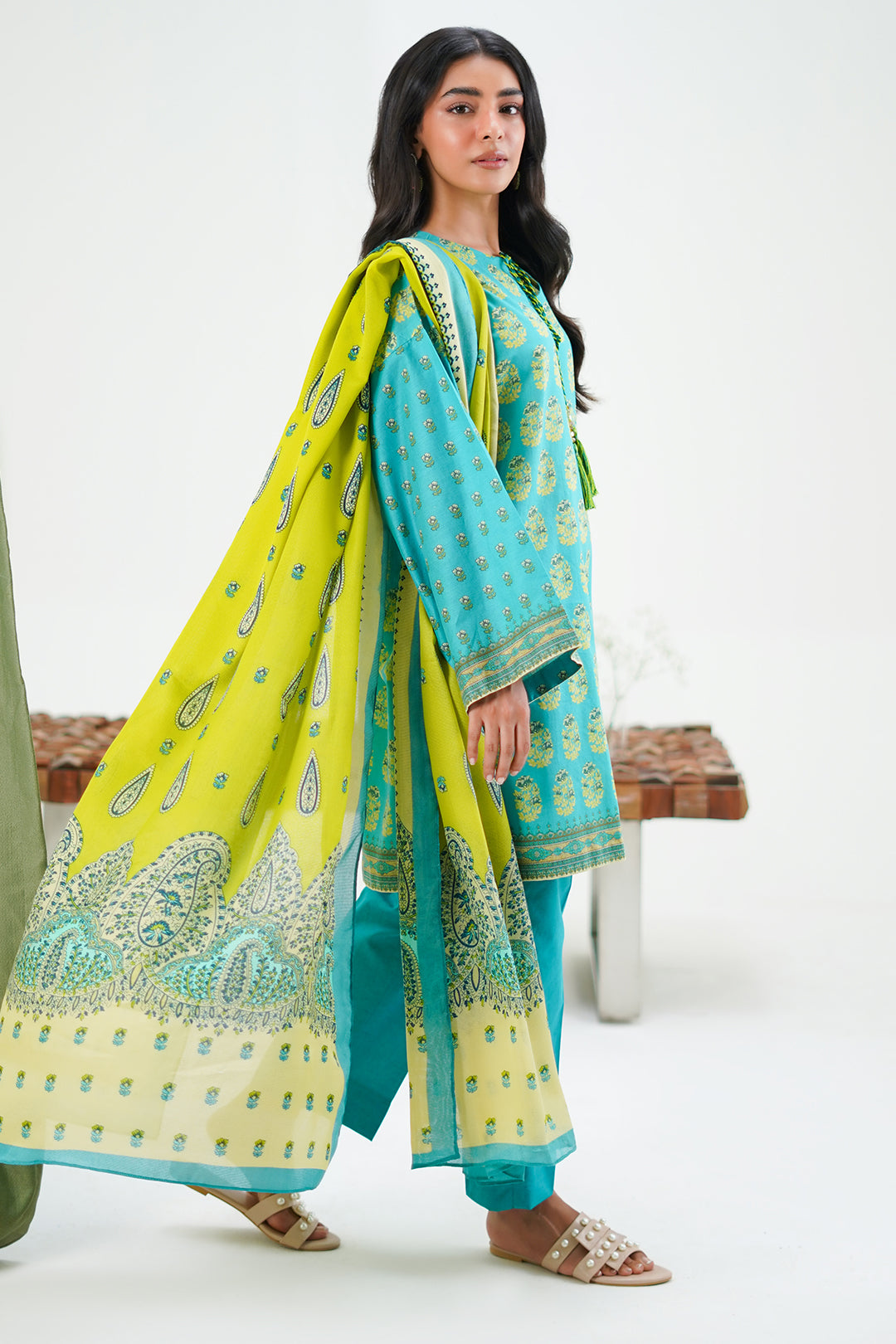 Zellbury | Unstitched 3 Piece Lawn | Shirt Shalwar Dupatta - 1328