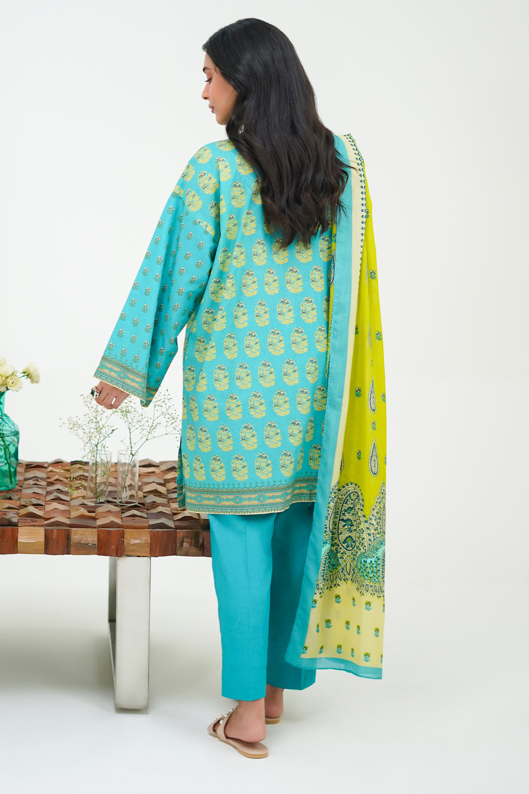Zellbury | Unstitched 3 Piece Lawn | Shirt Shalwar Dupatta - 1328