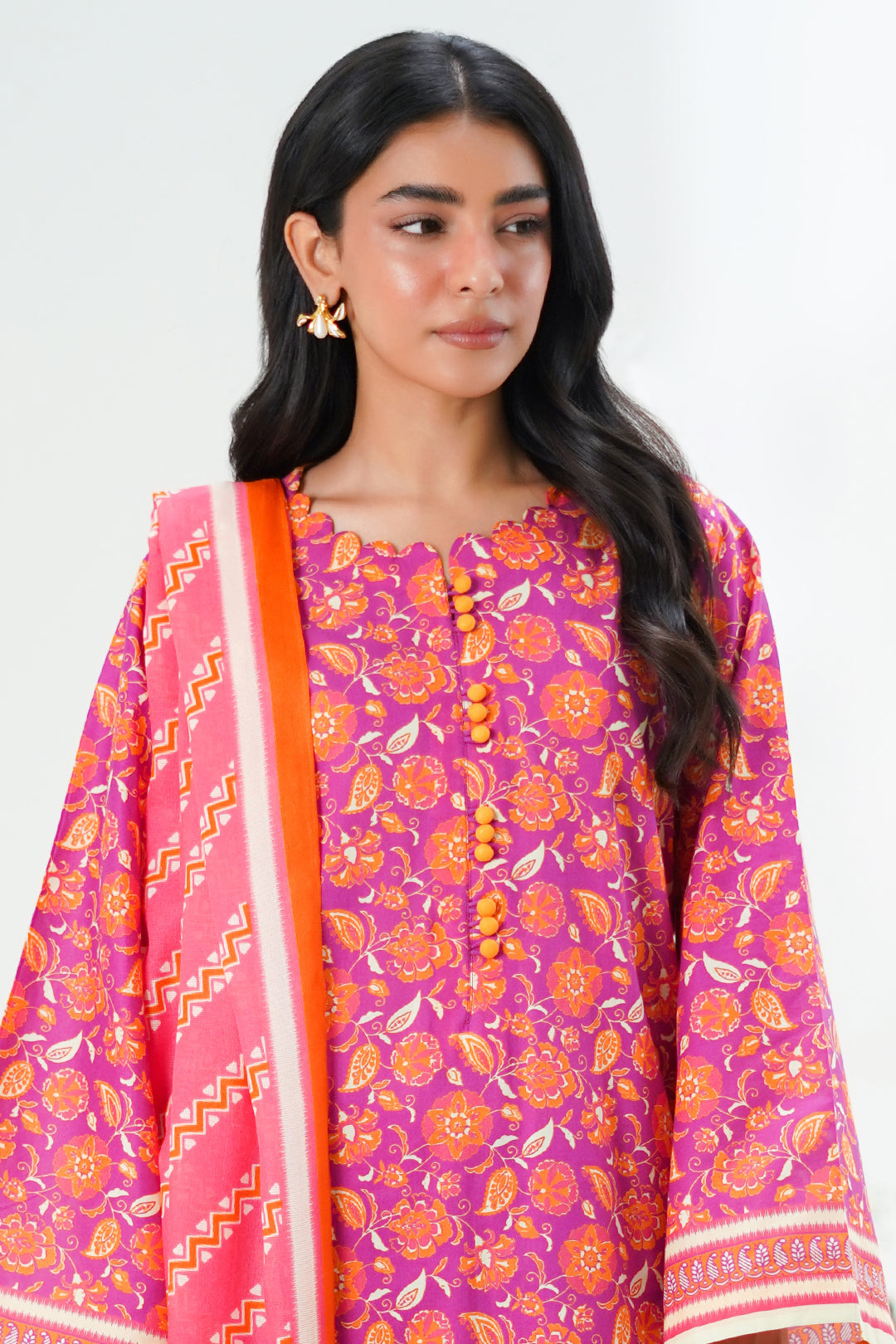 Zellbury | Unstitched 3 Piece Lawn | Shirt Shalwar Dupatta - 1421 Default Title