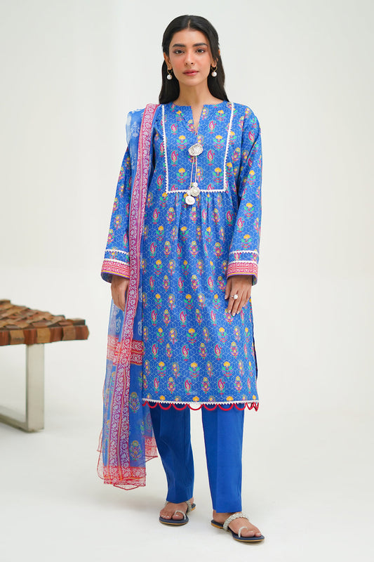 Zellbury | Unstitched 3 Piece Lawn | Shirt Shalwar Dupatta - 1505