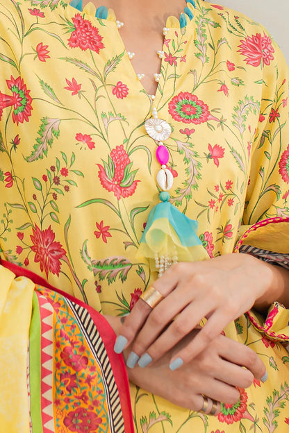 Zellbury | Unstitched 3 Piece Lawn | Shirt Shalwar Dupatta - 1675