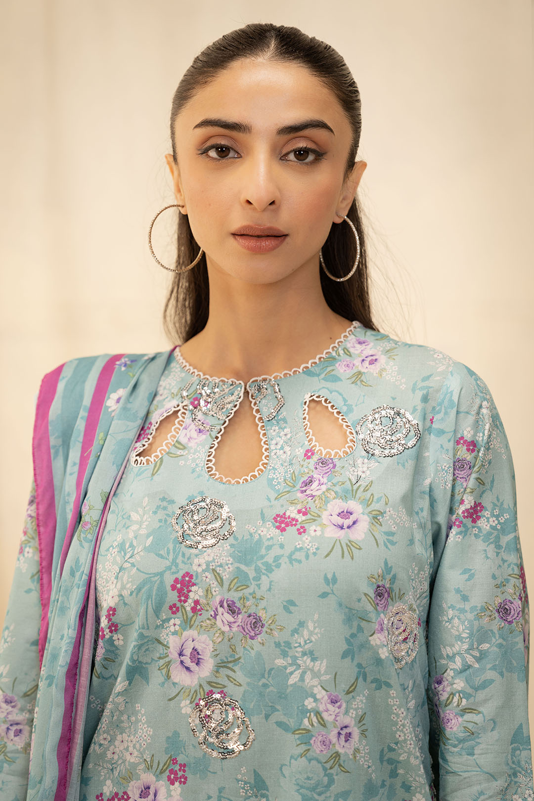 Zellbury | Unstitched 2 Piece Lawn | Embroidered Shirt Dupatta - 0021