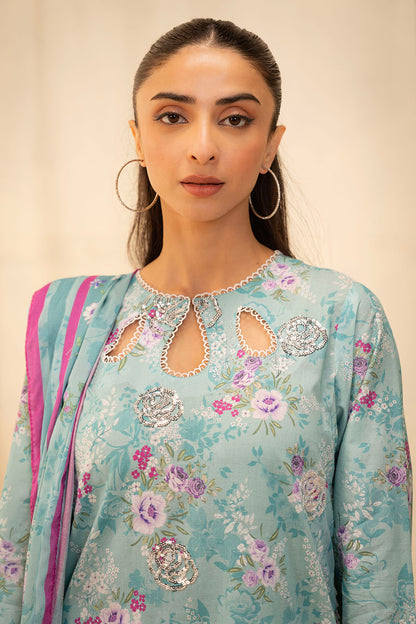 Zellbury | Unstitched 2 Piece Lawn | Embroidered Shirt Dupatta - 0021