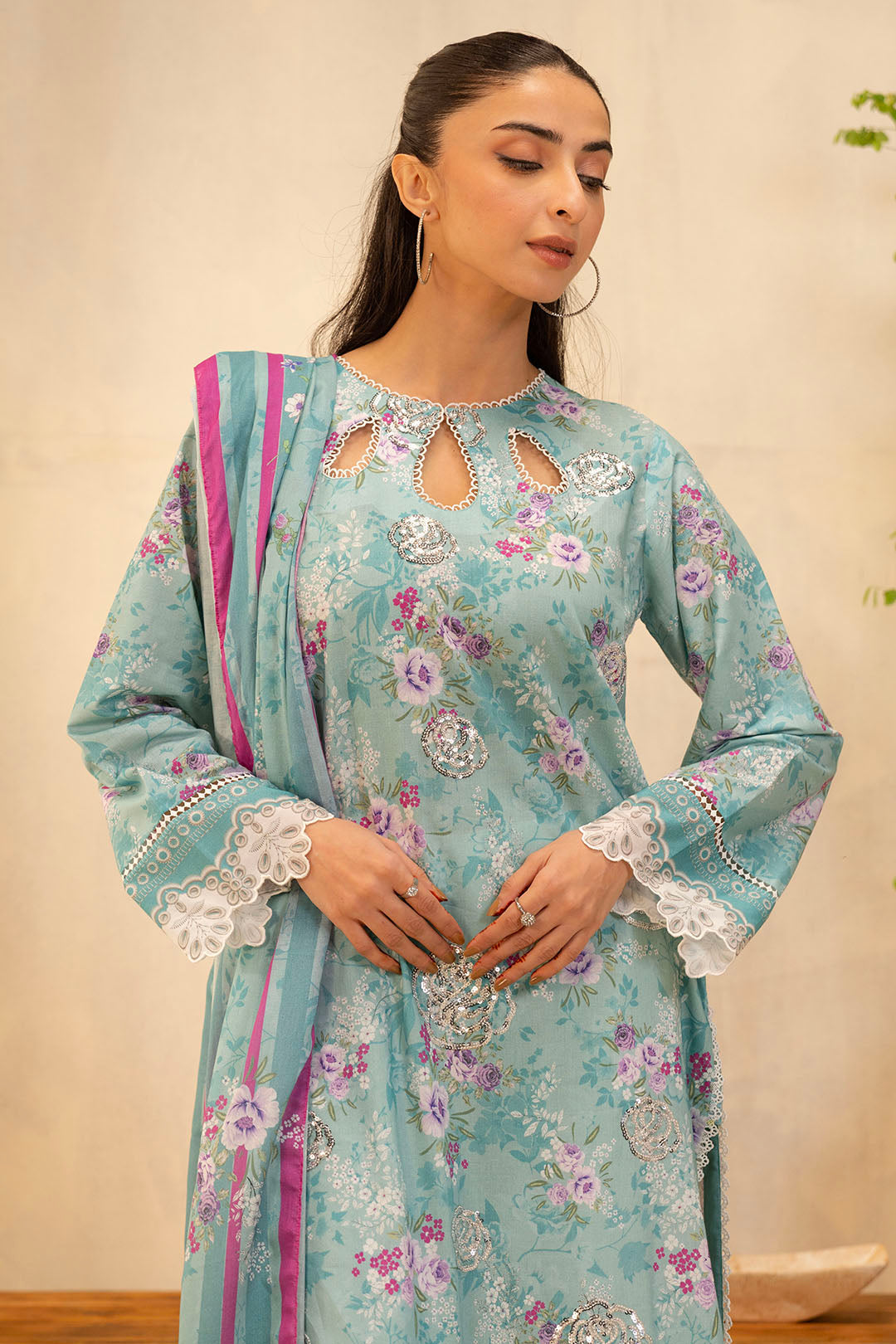 Zellbury | Unstitched 2 Piece Lawn | Embroidered Shirt Dupatta - 0021 Default Title