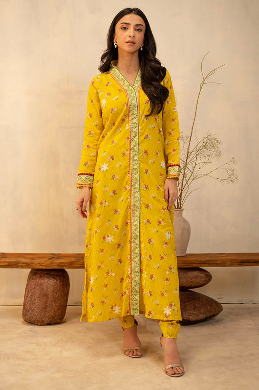 Zellbury | Unstitched 2 Piece Lawn | Embroidered Shirt Shalwar - 0098