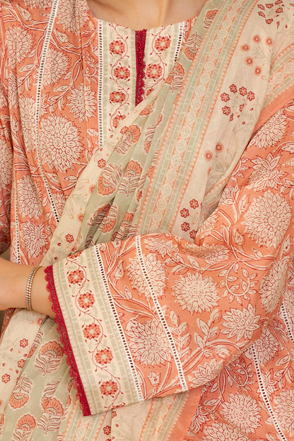 Zellbury | Unstitched 3 Piece Lawn | Shirt Shalwar Dupatta - 0032