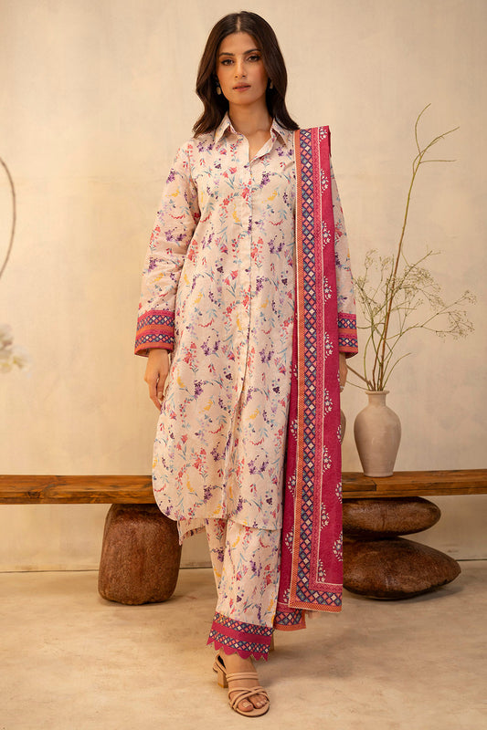Zellbury | Unstitched 3 Piece Lawn | Shirt Shalwar Dupatta - 0054