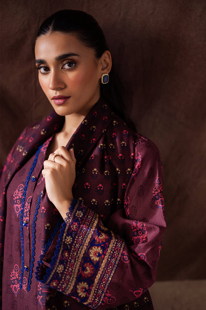 Zellbury | Unstitched 2 Piece Khaddar | Embroidered Shirt Dupatta - 0263