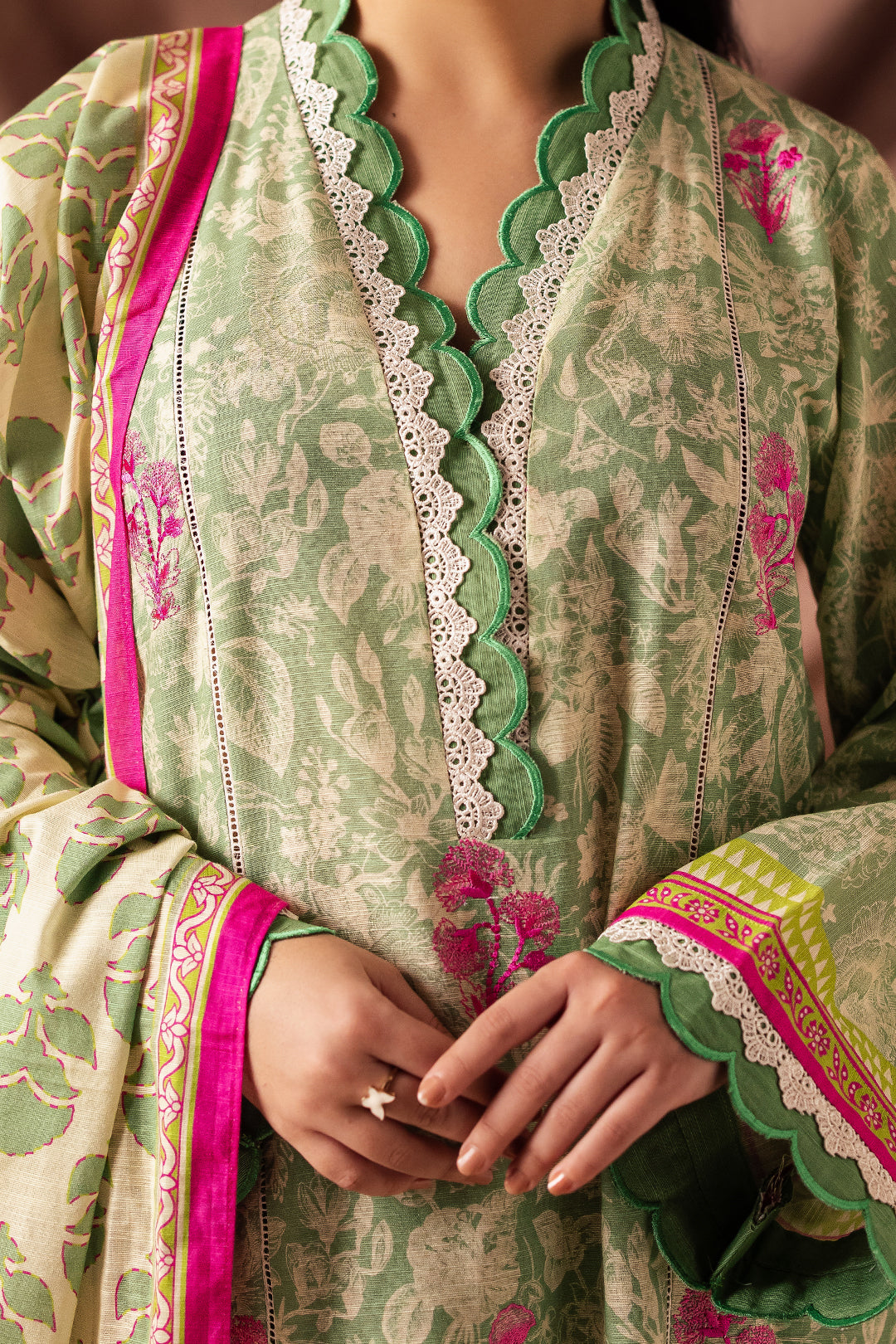 Zellbury | Unstitched 2 Piece Khaddar | Embroidered Shirt Dupatta - 0266