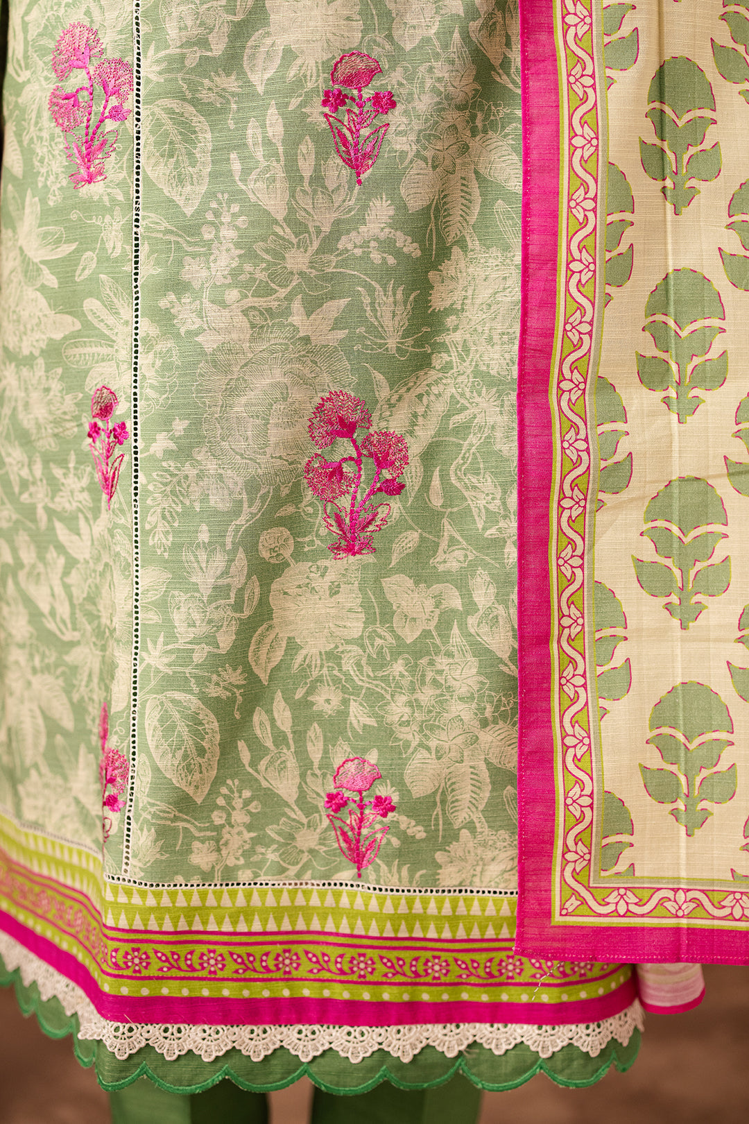Zellbury | Unstitched 2 Piece Khaddar | Embroidered Shirt Dupatta - 0266