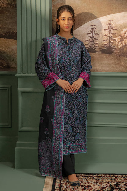 Zellbury | Unstitched 2 Piece Khaddar | Embroidered Shirt Dupatta - 0347