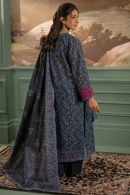 Zellbury | Unstitched 2 Piece Khaddar | Embroidered Shirt Dupatta - 0347