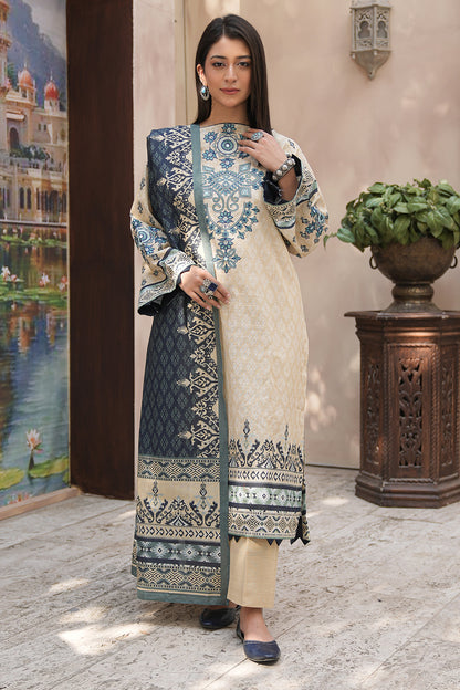 Zellbury | Unstitched 2 Piece Khaddar | Embroidered Shirt Dupatta - 0349