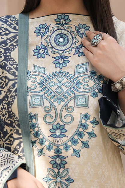 Zellbury | Unstitched 2 Piece Khaddar | Embroidered Shirt Dupatta - 0349