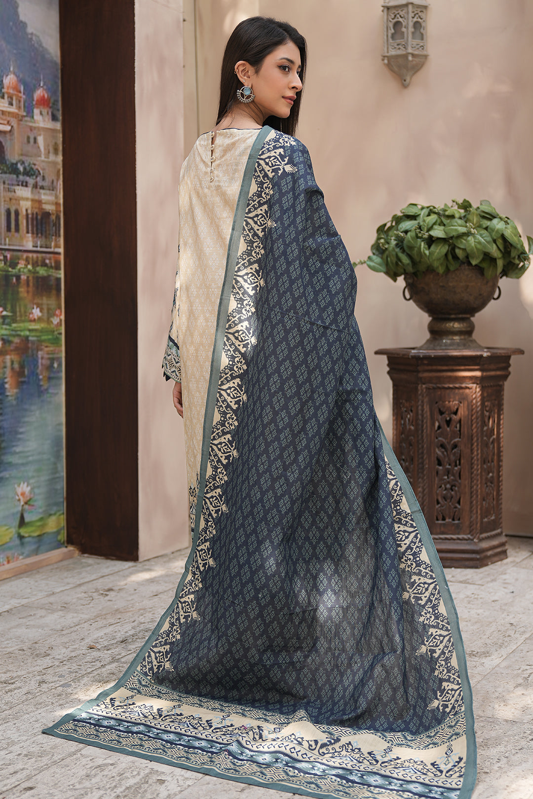 Zellbury | Unstitched 2 Piece Khaddar | Embroidered Shirt Dupatta - 0349