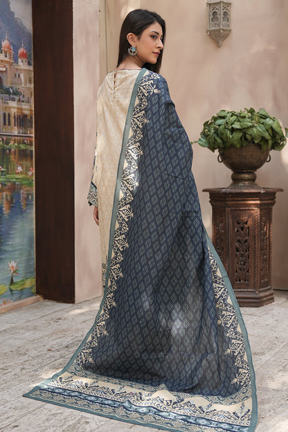 Zellbury | Unstitched 2 Piece Khaddar | Embroidered Shirt Dupatta - 0349