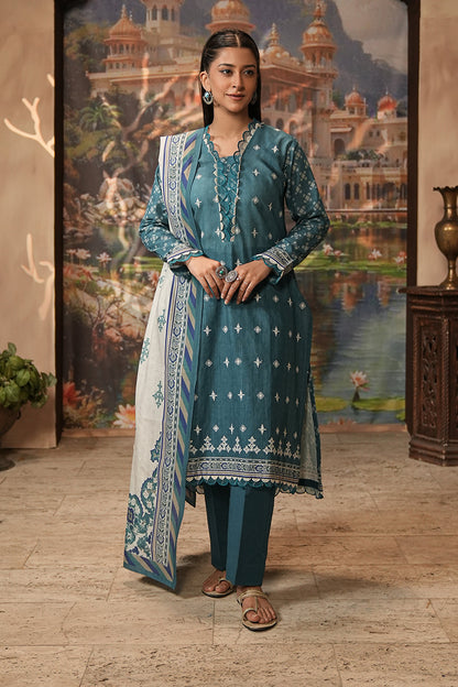 Zellbury | Unstitched 2 Piece Khaddar | Embroidered Shirt Dupatta - 0350