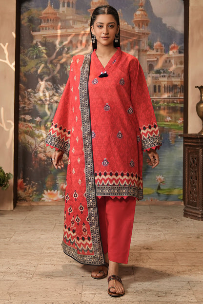 Zellbury | Unstitched 2 Piece Khaddar | Embroidered Shirt Dupatta - 0436