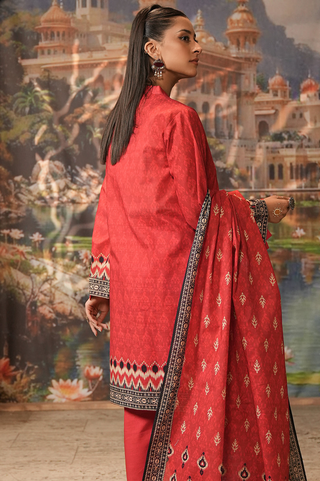 Zellbury | Unstitched 2 Piece Khaddar | Embroidered Shirt Dupatta - 0436