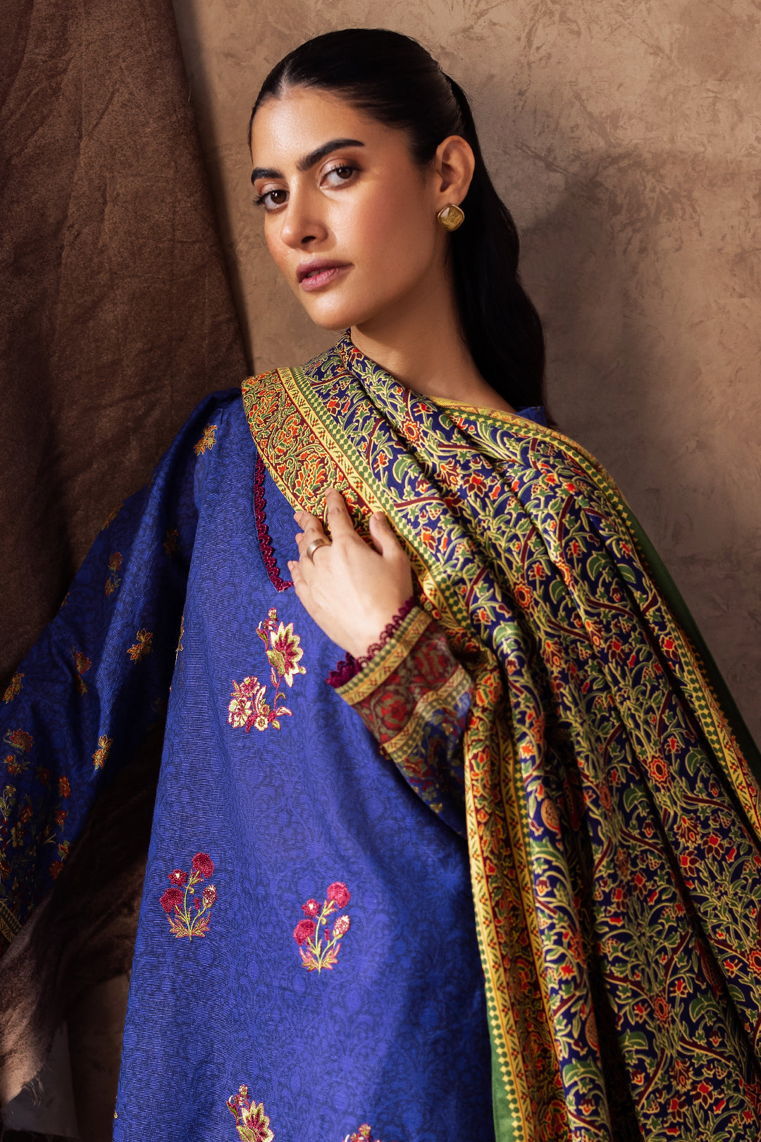Zellbury | Unstitched 3 Piece Khaddar | Embroidered Shirt Shalwar Dupatta - 0221 Default Title