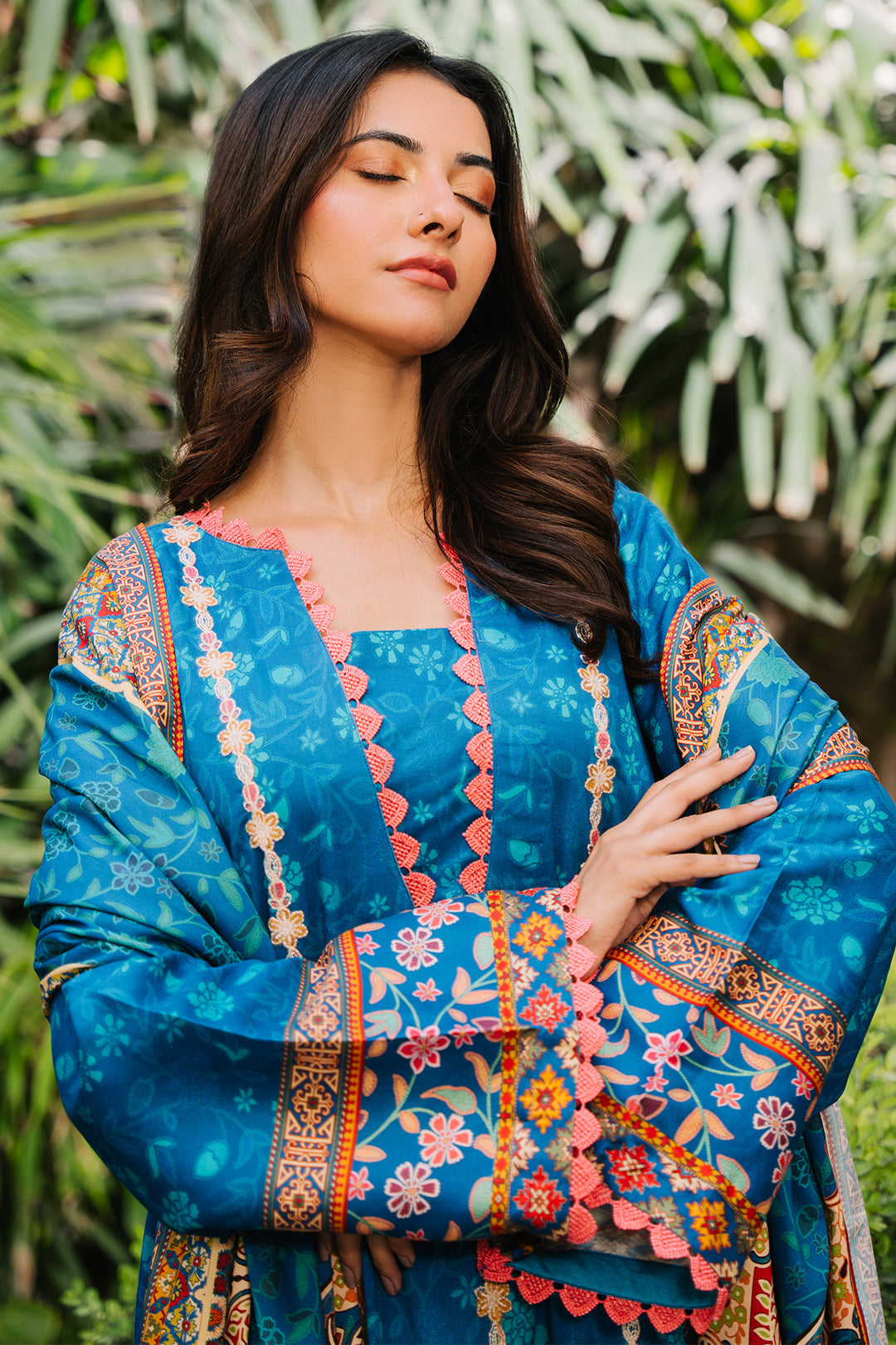 Zellbury | Unstitched 3 Piece Viscose | Embroidered Shirt Shalwar Dupatta - 0223 Default Title