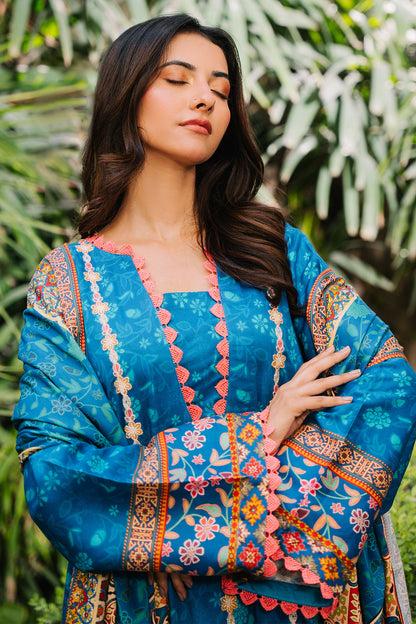 Zellbury | Unstitched 3 Piece Viscose | Embroidered Shirt Shalwar Dupatta - 0223 Default Title