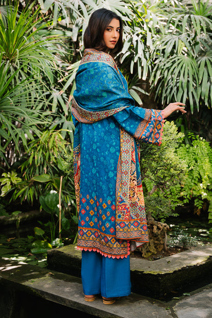 Zellbury | Unstitched 3 Piece Viscose | Embroidered Shirt Shalwar Dupatta - 0223