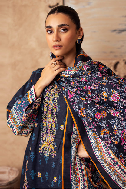 Zellbury | Unstitched 3 Piece Khaddar | Embroidered Shirt Shalwar Dupatta - 0225 Default Title