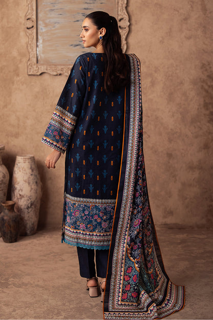 Zellbury | Unstitched 3 Piece Khaddar | Embroidered Shirt Shalwar Dupatta - 0225