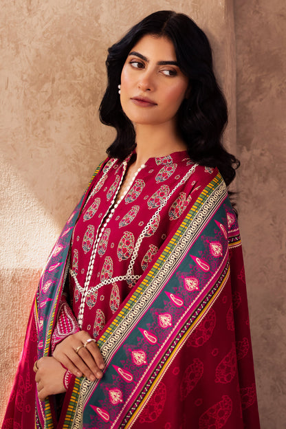 Zellbury | Unstitched 3 Piece Viscose | Embroidered Shirt Shalwar Dupatta - 0228 Default Title