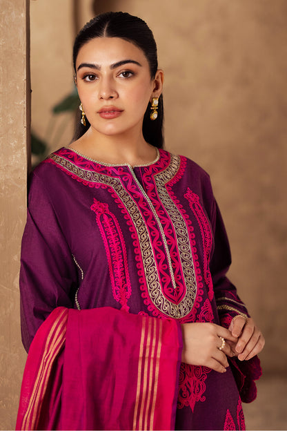 Zellbury | Unstitched 3 Piece Chambray | Embroidered Shirt Shalwar Dupatta - 0230 Default Title