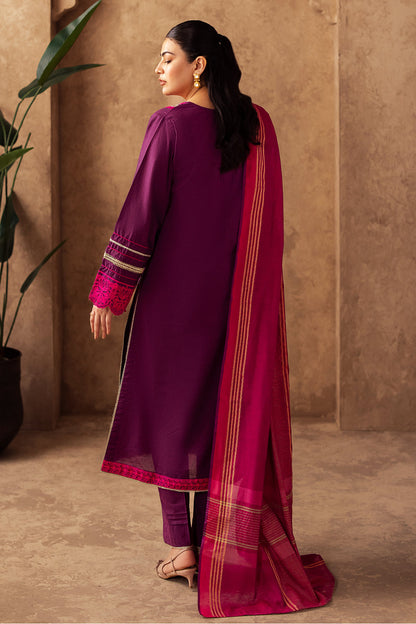 Zellbury | Unstitched 3 Piece Chambray | Embroidered Shirt Shalwar Dupatta - 0230