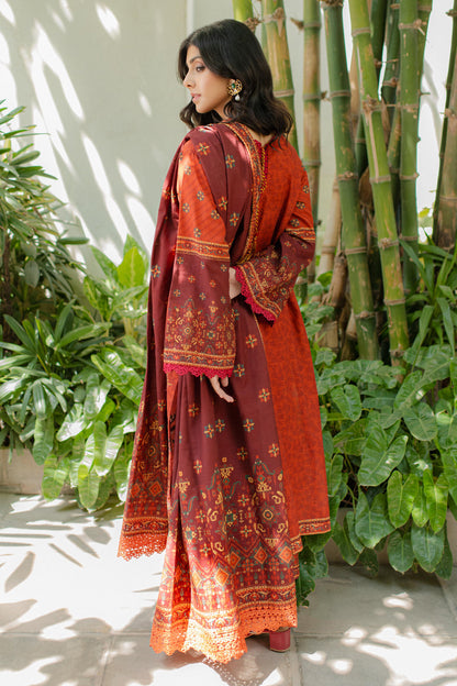Zellbury | Unstitched 3 Piece Khaddar | Embroidered Shirt Shalwar Dupatta - 0233