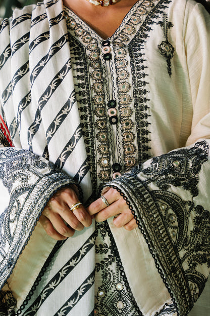 Zellbury | Unstitched 3 Piece Khaddar | Embroidered Shirt Shalwar Dupatta - 0239