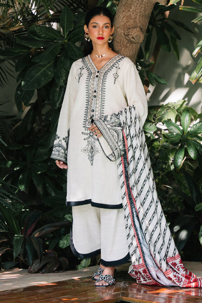 Zellbury | Unstitched 3 Piece Khaddar | Embroidered Shirt Shalwar Dupatta - 0239