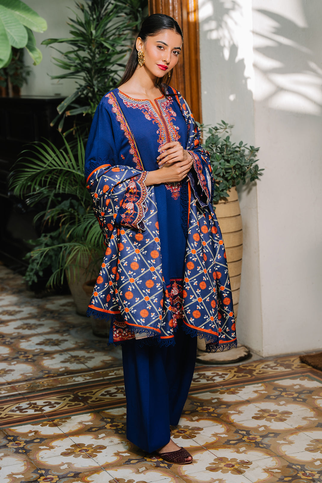 Zellbury | Unstitched 3 Piece Cotail | Embroidered Shirt Shalwar Dupatta - 0245
