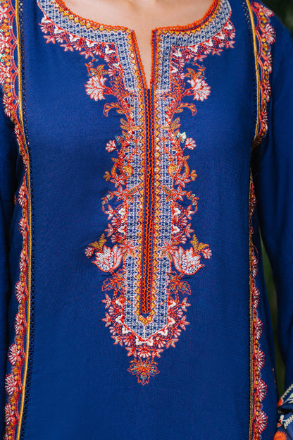Zellbury | Unstitched 3 Piece Cotail | Embroidered Shirt Shalwar Dupatta - 0245