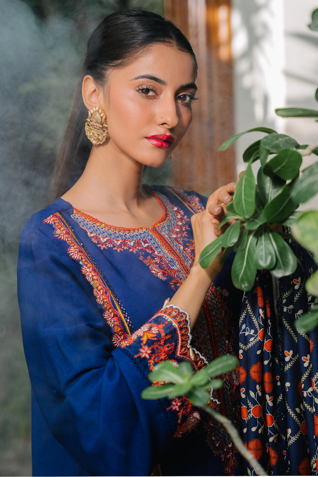 Zellbury | Unstitched 3 Piece Cotail | Embroidered Shirt Shalwar Dupatta - 0245