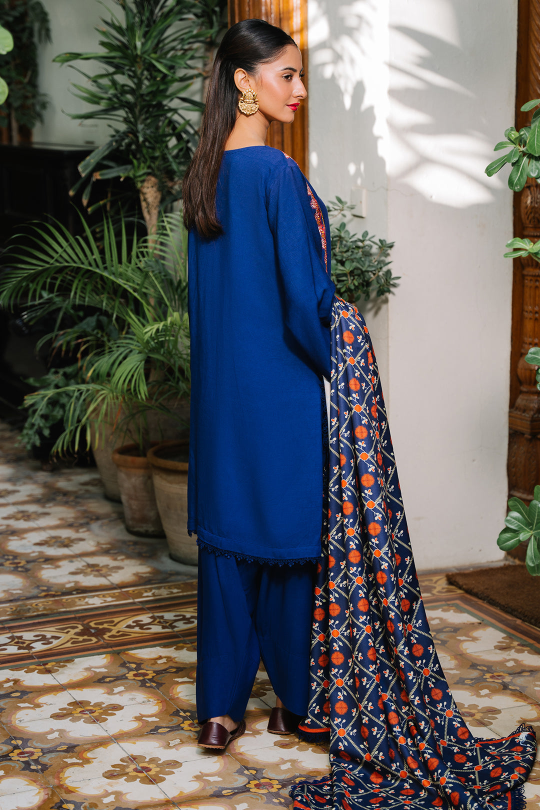 Zellbury | Unstitched 3 Piece Cotail | Embroidered Shirt Shalwar Dupatta - 0245