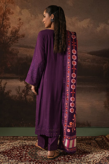 Zellbury | Unstitched 3 Piece Viscose | Embroidered Shirt Shalwar Shawl - 0248