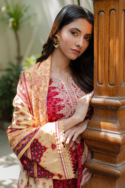 Zellbury | Unstitched 3 Piece Khaddar | Embroidered Shirt Shalwar Dupatta - 0309 Default Title