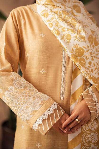 Zellbury | Unstitched 3 Piece Khaddar | Embroidered Shirt Shalwar Shawl - 0310