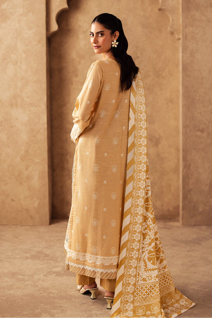 Zellbury | Unstitched 3 Piece Khaddar | Embroidered Shirt Shalwar Shawl - 0310