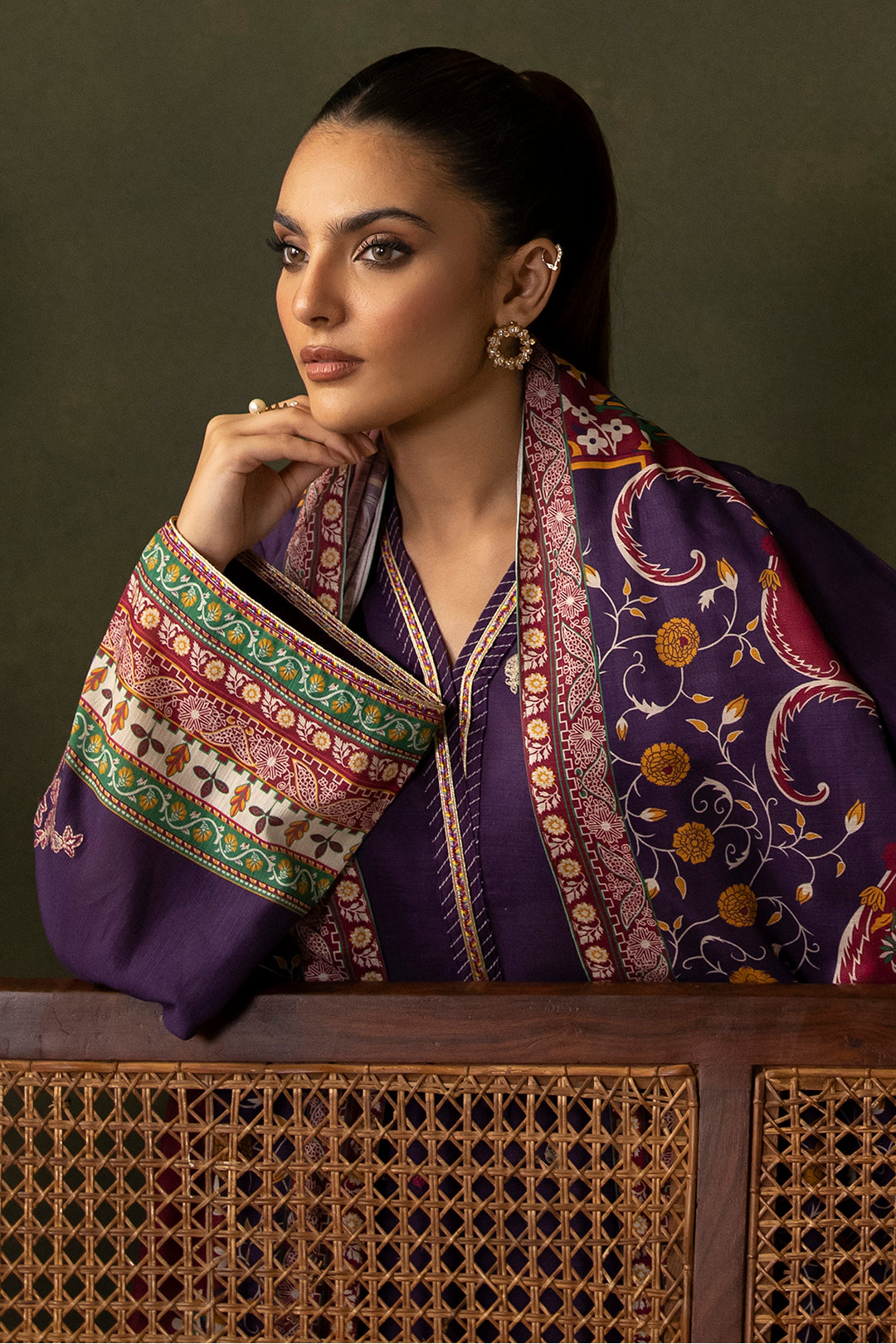 Zellbury | Unstitched 3 Piece Khaddar | Embroidered Shirt Shalwar Dupatta - 0311 Default Title