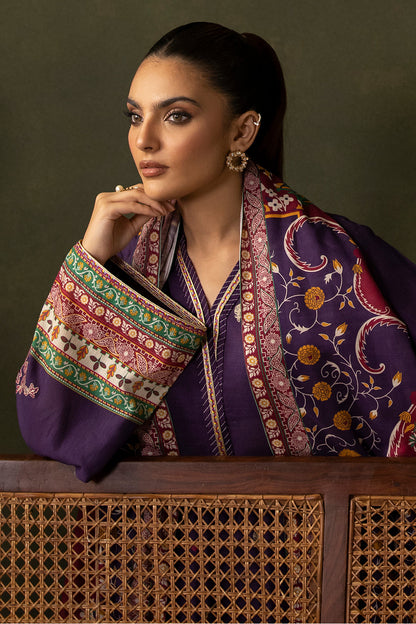 Zellbury | Unstitched 3 Piece Khaddar | Embroidered Shirt Shalwar Dupatta - 0311 Default Title