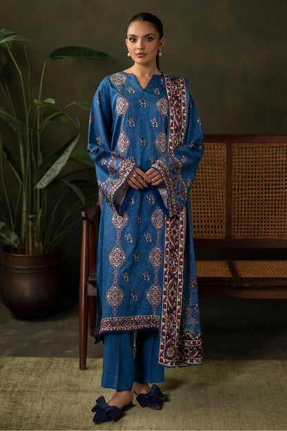 Zellbury | Unstitched 3 Piece Viscose | Embroidered Shirt Shalwar Dupatta - 0313