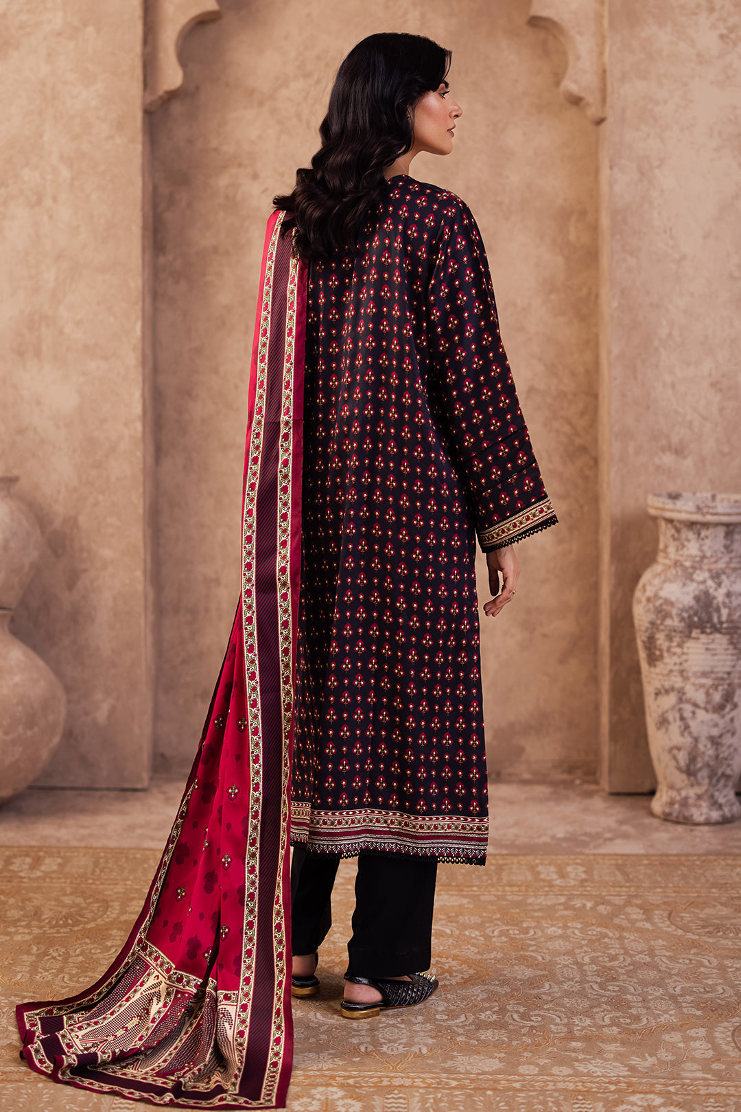 Zellbury | Unstitched 3 Piece Viscose | Embroidered Shirt Shalwar Dupatta - 0314