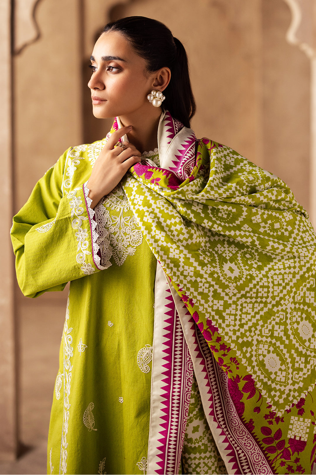 Zellbury | Unstitched 3 Piece Khaddar | Embroidered Shirt Shalwar Shawl - 0316