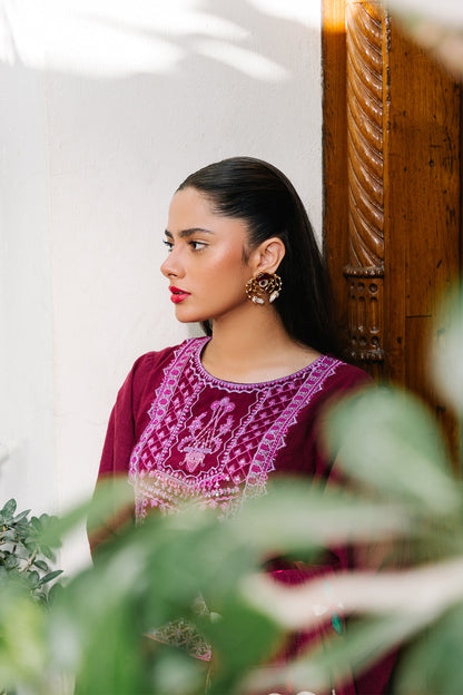 Zellbury | Unstitched 3 Piece Khaddar | Embroidered Shirt Shalwar Dupatta - 0319