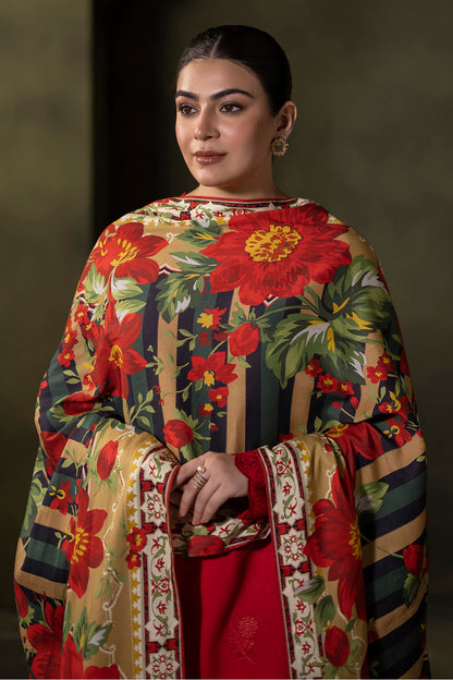Zellbury | Unstitched 3 Piece Viscose | Embroidered Shirt Shalwar Dupatta - 0324